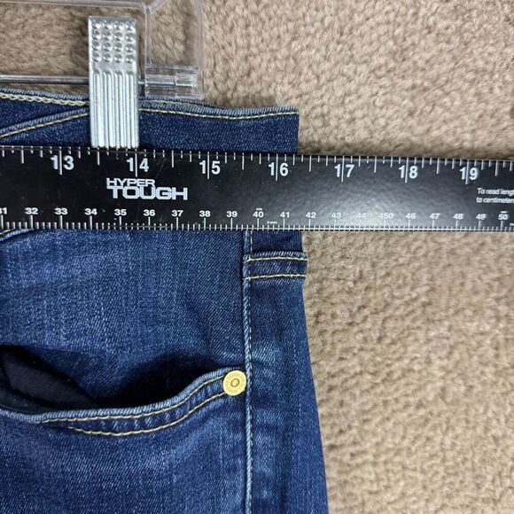 7 For All Mankind Josefina Skinny Boyfriend Jean Women's 25 Dark Blue Distressed - Picture 6 of 13